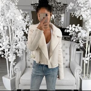 BNWT Ekattire Cream Moto Jacket from July Box